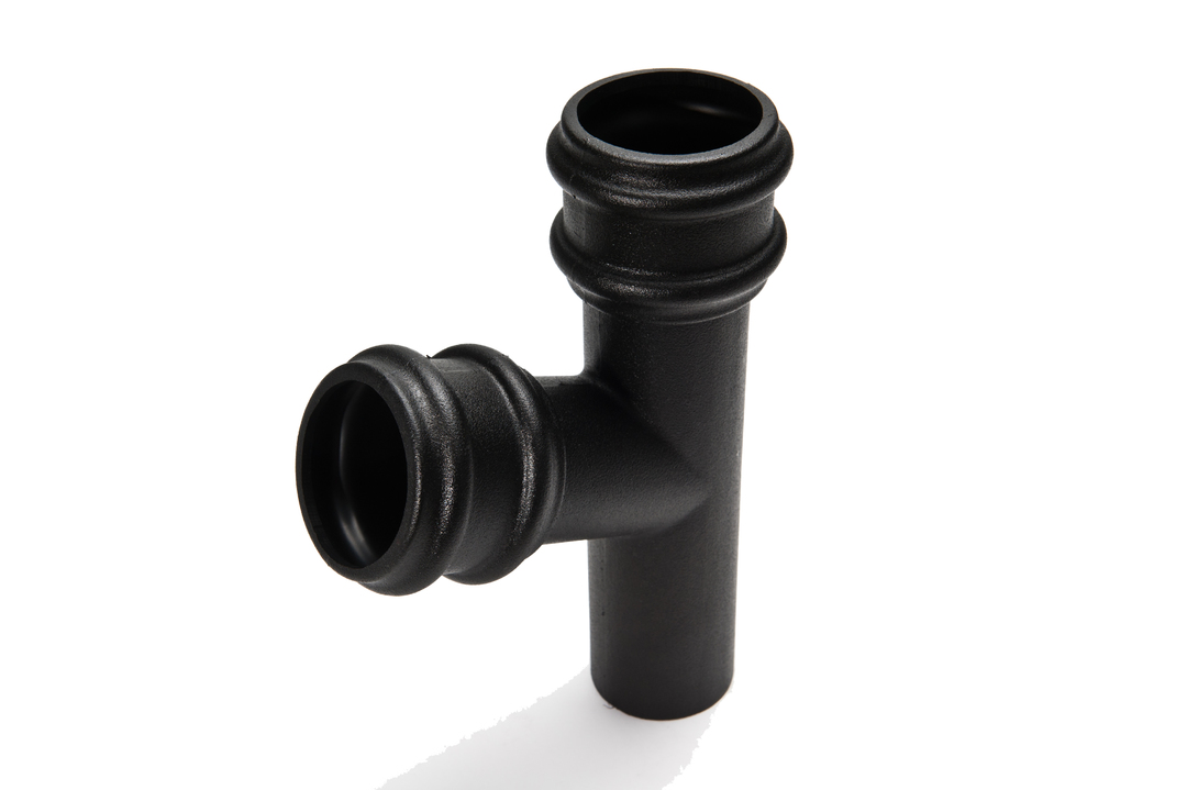 BR218CI – 68mm Round Cast Iron Effect 112.5° Branch