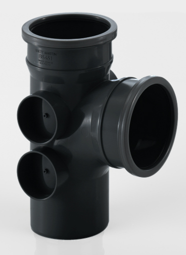 BS451 – 110mm x 92.5° Double Socket Branch With 4 Bosses