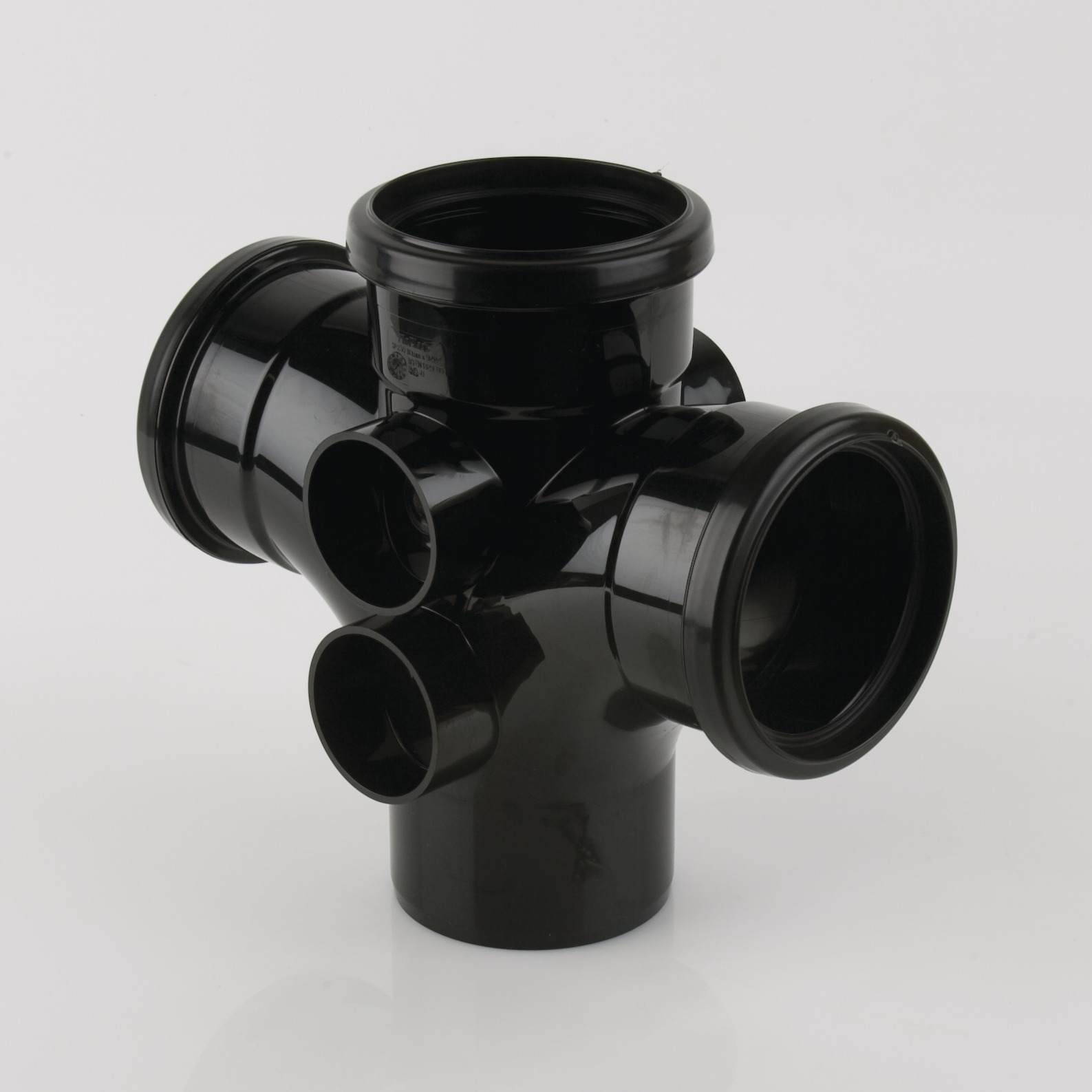 BS490 – 110mm x 92½° Triple Socket Double Branch with 4 bosses