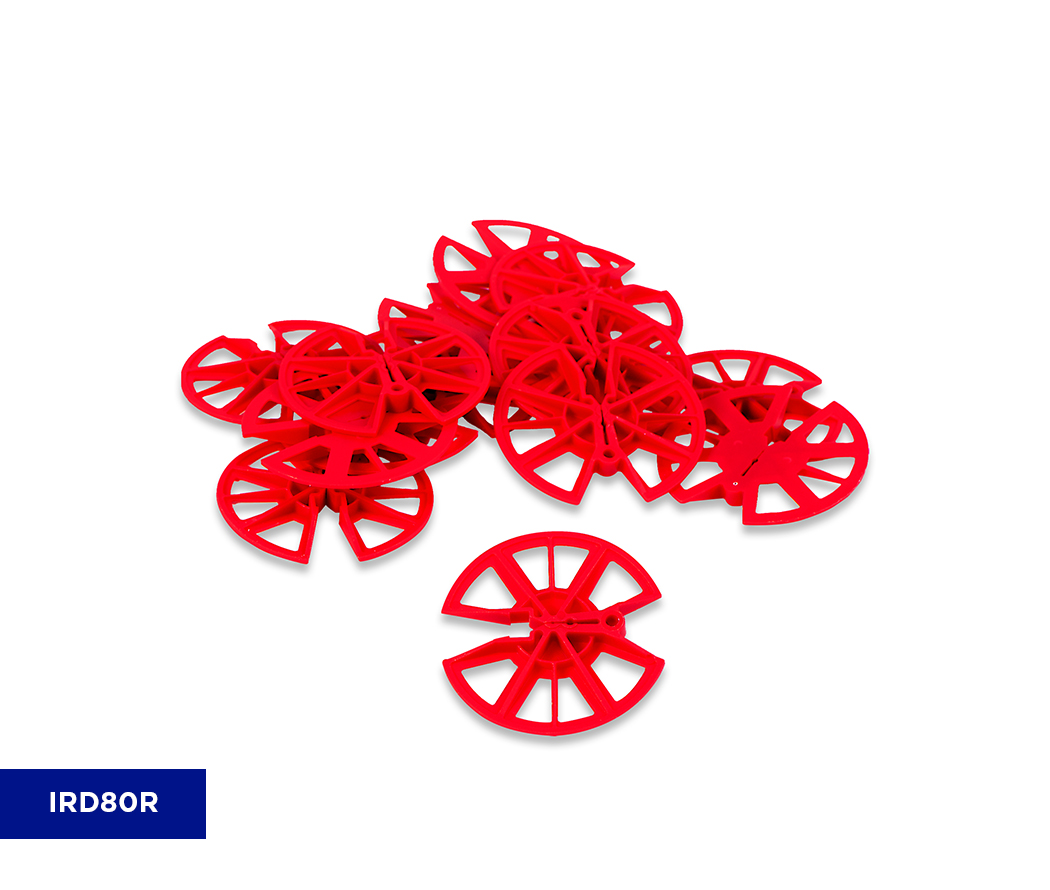 Insulation Retaining Disc – 80MM Diameter Red – bag of 250no