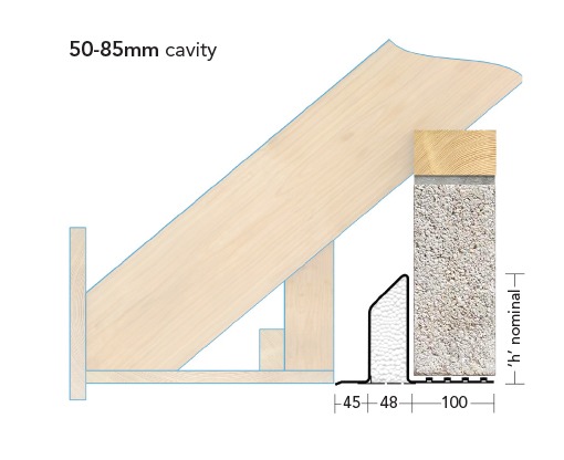 L1/E 50 (EL/K-50)- Galv Steel Eaves Cavity Lintel (suitable for 50-85MM cavity)