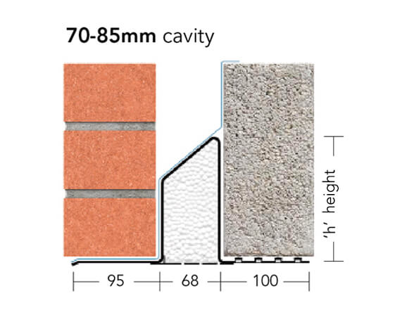 L1/S 75 (S/K-70) – Standard Duty Galv Steel Cavity Lintel (suitable for 70-85MM cavity)